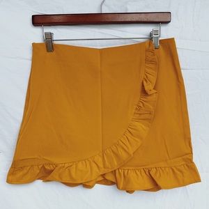 Mustard wrap skirt
